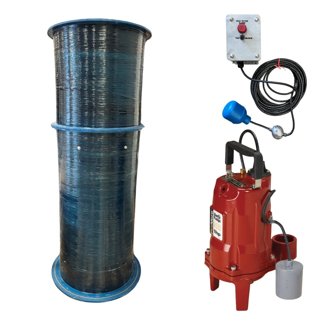 2' x 6' 1hp Simplex Grinder Pump Residential Sewage Lift Station