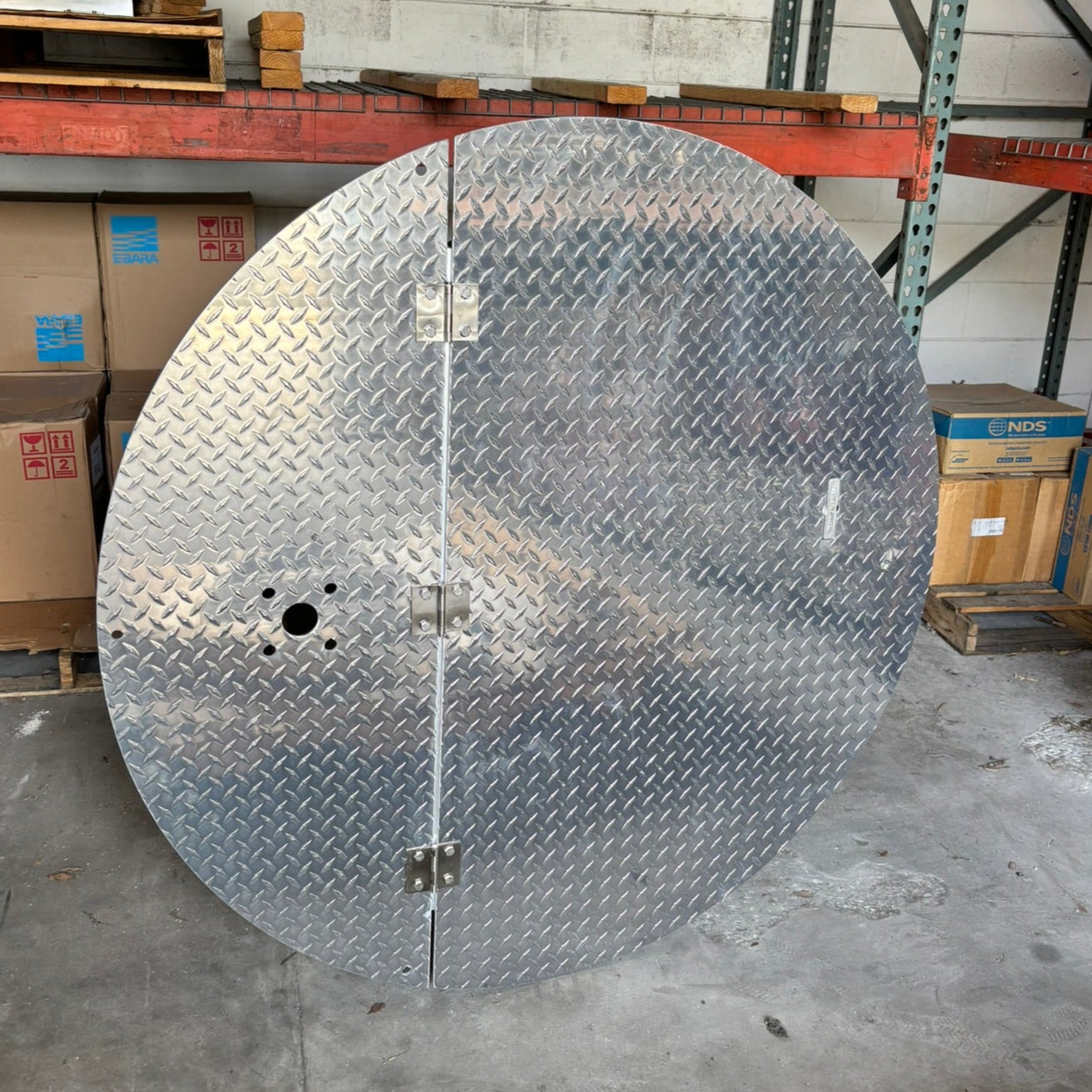 54" Round Cover Hinged Hatch For 48" Basin