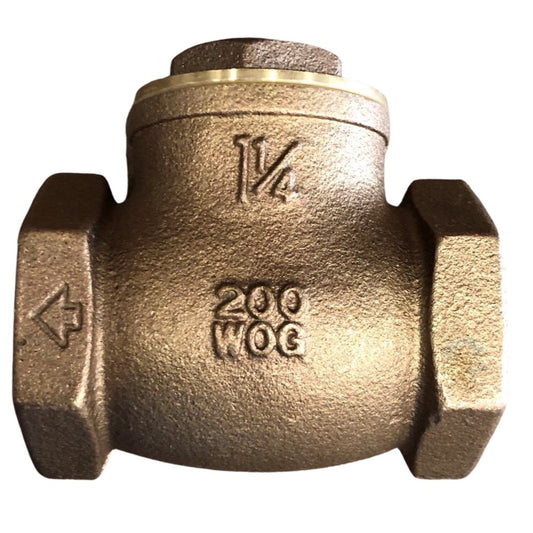 1-1/4" Brass Swing Check Valve