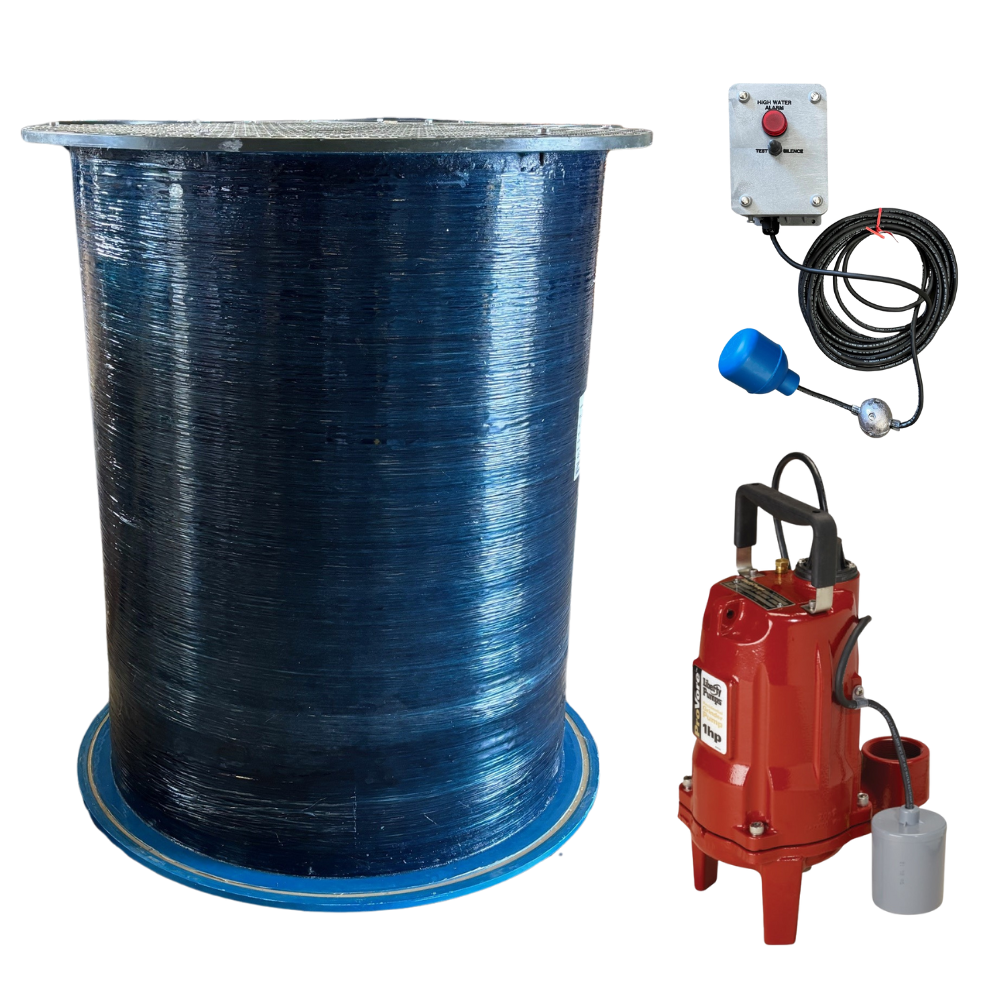 3' x 4' 1hp Simplex Grinder Pump Residential Sewage Lift Station ...