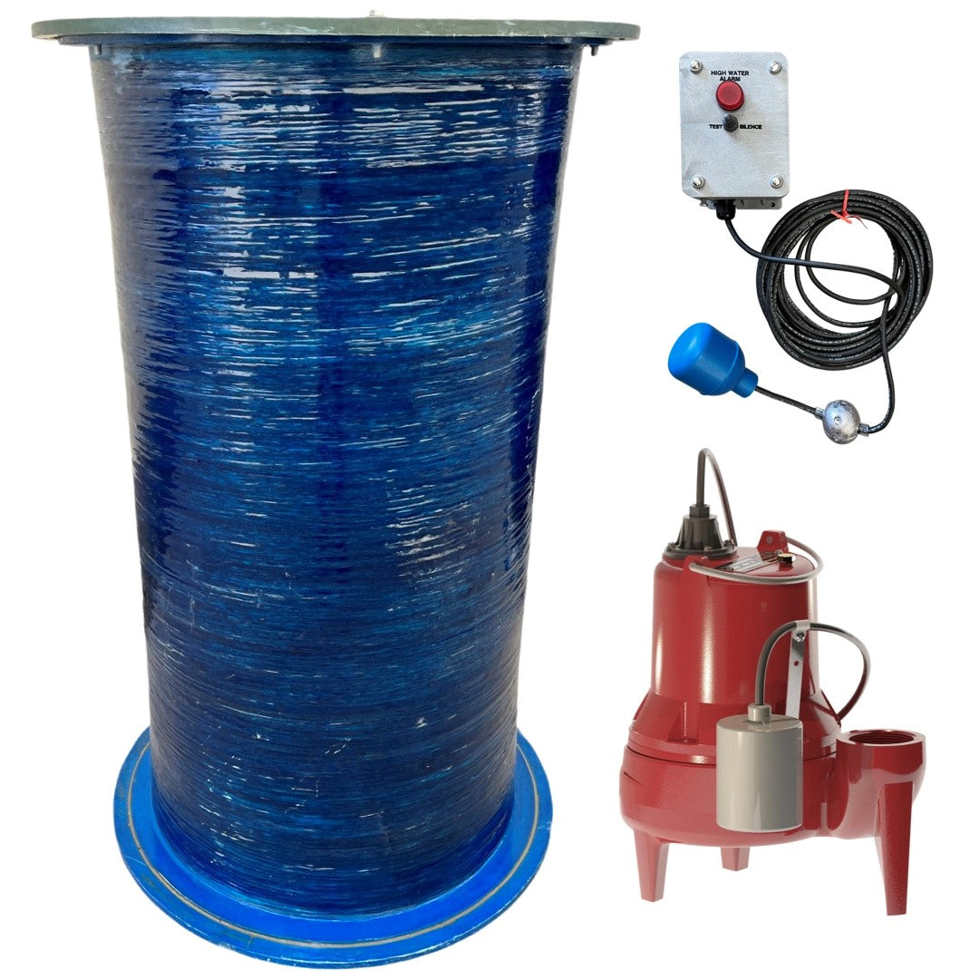2' x 4' 1/2 hp Residential Simplex Solids Handling Sewage Pump Lift St ...