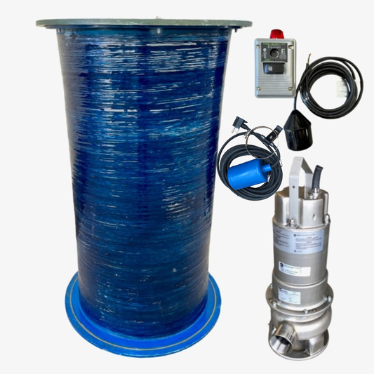 2' x 4' 1/2 hp Simplex Solids Handling Vortex Pump Station